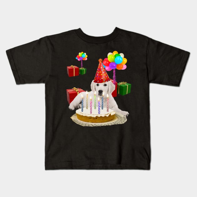 Golden Retriever Cake Kids T-Shirt by Random Galaxy